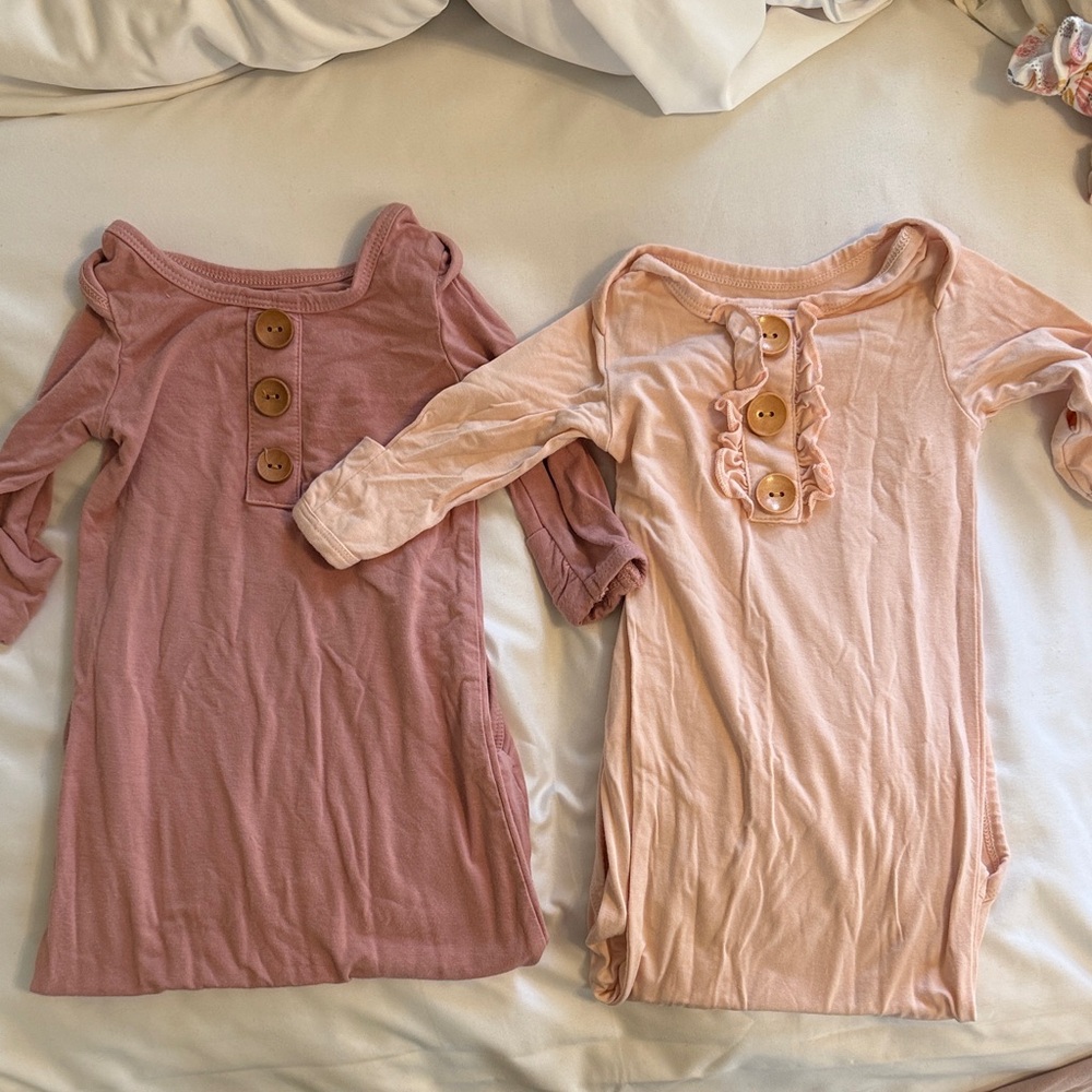 Set of Two Pink Button-Down Baby Sleep Gown